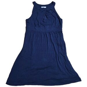 Ann Taylor LOFT Sleeveless Halter Neck Dress‎ Women's Size S Navy Blue Sundress